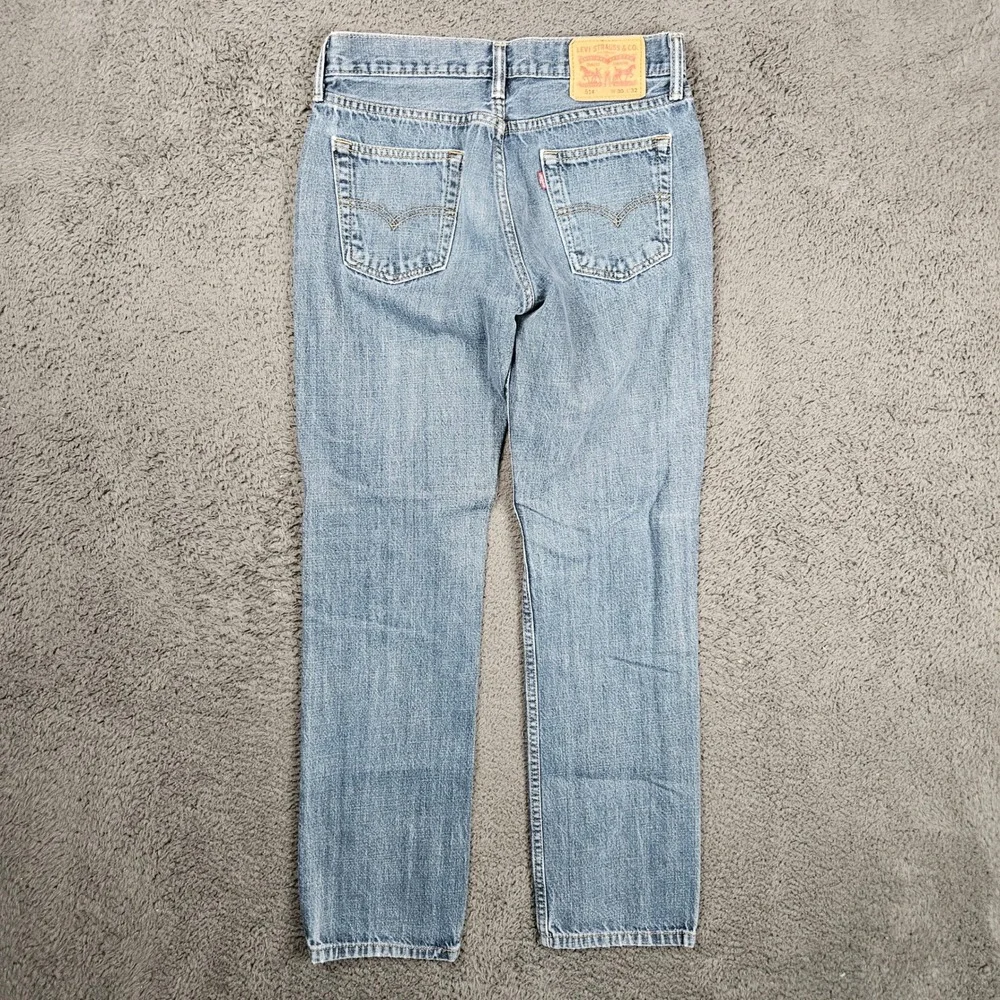 Levis 514 Straight Leg‎ Mens 30x32 Jeans Light Wash Blue Denim